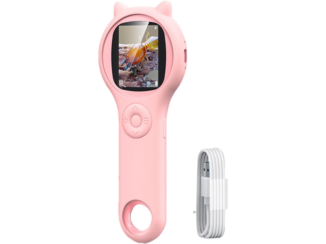 Microscópio De Bolso, Tela De 5 Cm, Ampliação De 500x- Digital Com Visor Ergonômico Educativo Para