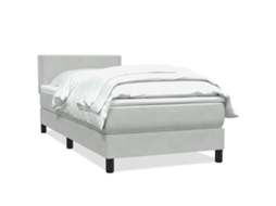 Cama com Molas/Colchão Veludo Cinzento Claro MAISON EXCLUSIVE (80x220 cm)