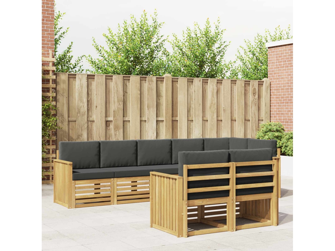 Vidaxl Conjunto De Sofás Para Exterior 8 Unid. Branco E Antracite