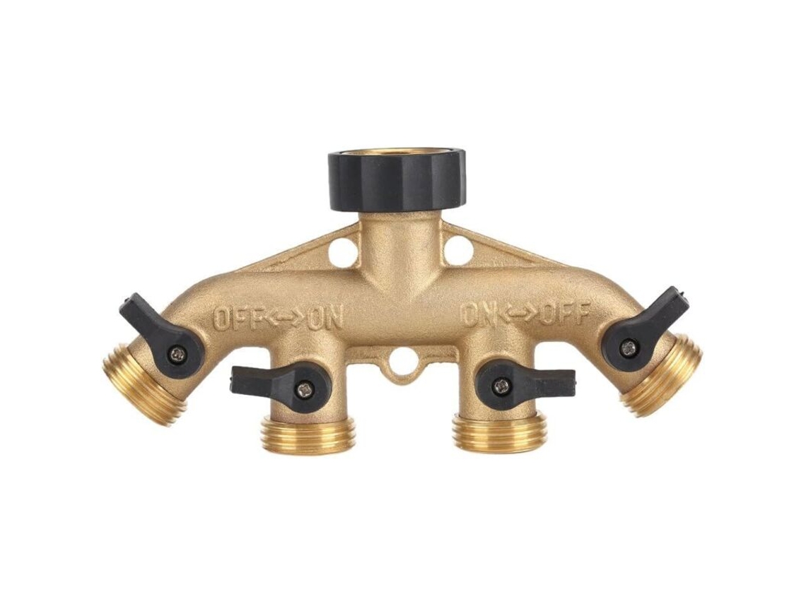 Bocal Divisor De Mangueira De Latão De 3/4" Com 4 Vias, Conector Adaptador Para Mangueira