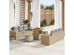 Vidaxl Conjunto De Sofá De Jardim Bege E Cinza Claro