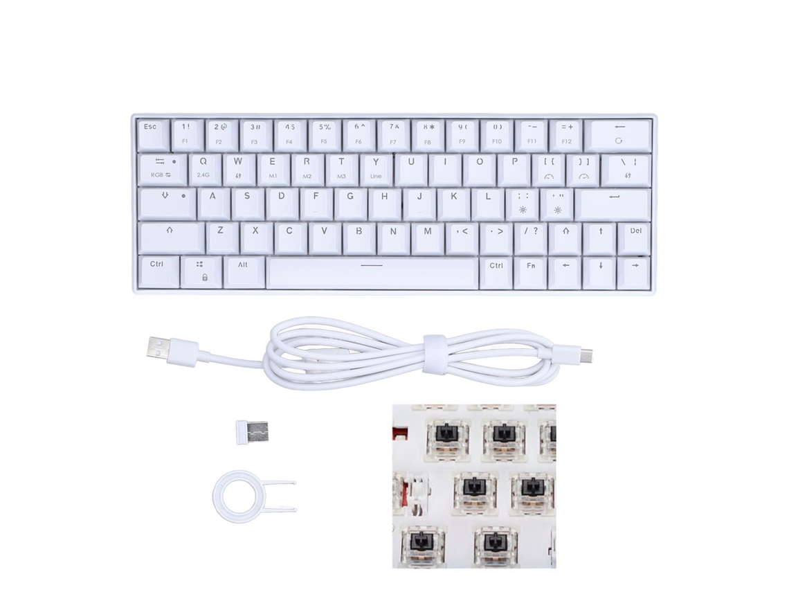 Teclado Mecânico LAXISCREED Rgb Sem Fio e Fio