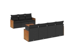 Garden Sofa Set, Garden Sofa Sets Vidaxl Preto Rattan / Vime (n/a)
