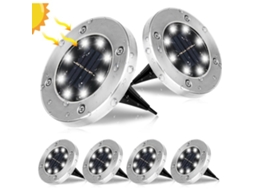Conjunto de 8 Luminárias Solares de Jardim AQUAFORGE com 12 LEDs, 6000K