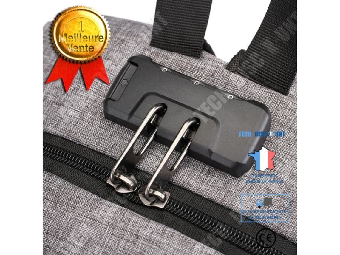 Mochila portátil antifurto 15,6 polegadas à prova dágua com porta de carregamento USB Mochila empresarial para lazer-negócios TECH DISCOUNT