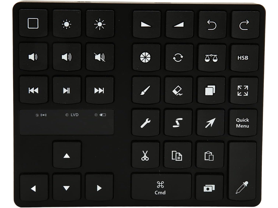 Mini Teclado Sem Fio Procreate Com 35 Teclas Numéricas, Gráficos E Atalhos.