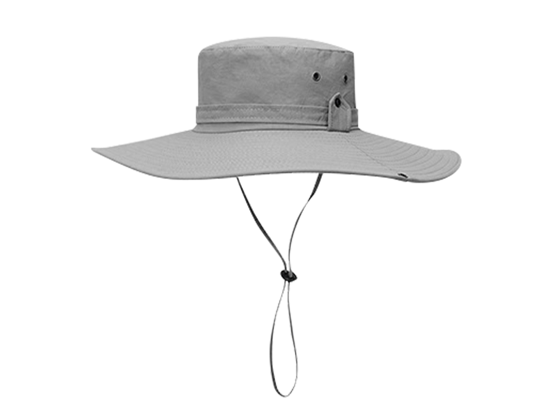 2026 gorra de Cubo com Visera Larga Upf50+ Impermeável Ajustável para Homem Trekking Camping Praia Cinza Claro