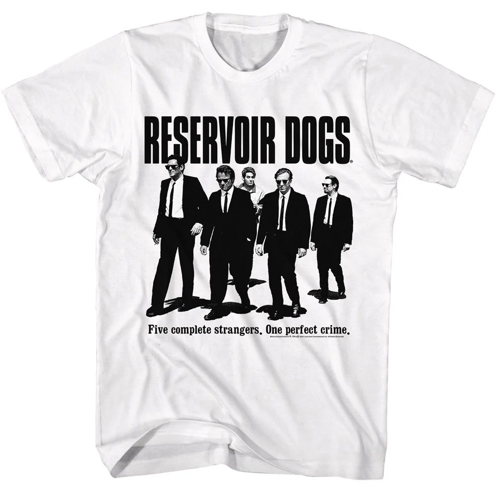 Rockinstone Reservoir Dogs Movie One Perfect Crime White Adult T-shirt Size:xxxl