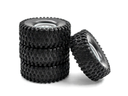 Pneus De Borracha Para Rc Crawler Com Aros De Roda Compatíveis Com 1/10 Traxxas Trx-4 Axial Scx10 90046 90047 Cc10