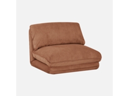 Poltrona Cama Em Veludo Canelado Grosso, Camel