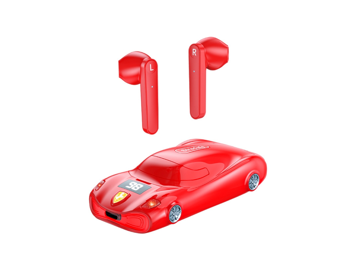 Fone De Ouvido Sem Fio Bluetooth 5.0, Qualidade De Som Hifi, Bateria De Longa Duração, Display Led, Vermelho