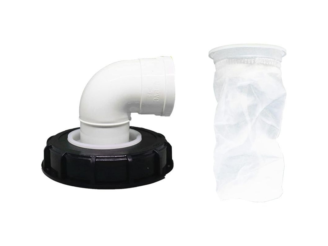 Filtro de tampa IBC 90°, filtro de água de chuva nylon 165mm lavável para tanque IBC DN 150 S/MARCA
