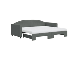 Sofá cama com Gavetão e Colchões 90x190cm Tecido Cinzento escuro MAISON EXCLUSIVE