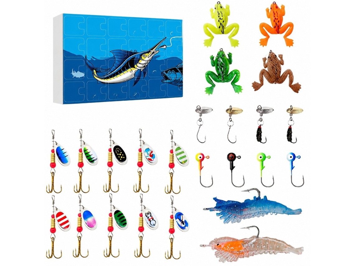 Calendário Do Advento Com Iscos De Pesca (24 Iscos)