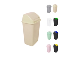 Cubo De Basura Con Tapadera Basculante - 15l / 25l / 30l / 50l - Papelera Ideal Para Cocina, Baño Y Oficina Beige 30 L