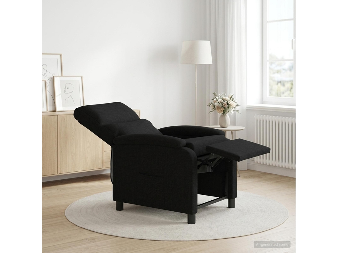 Vidaxl Reclinável Preto Tecido