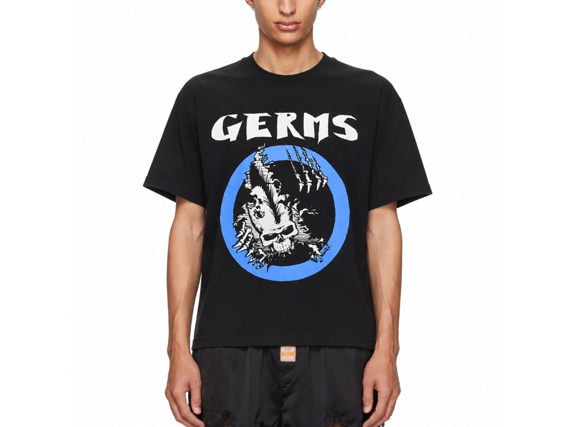 Germs Mohawk Skull T-shirt Unisex Adults Size:m