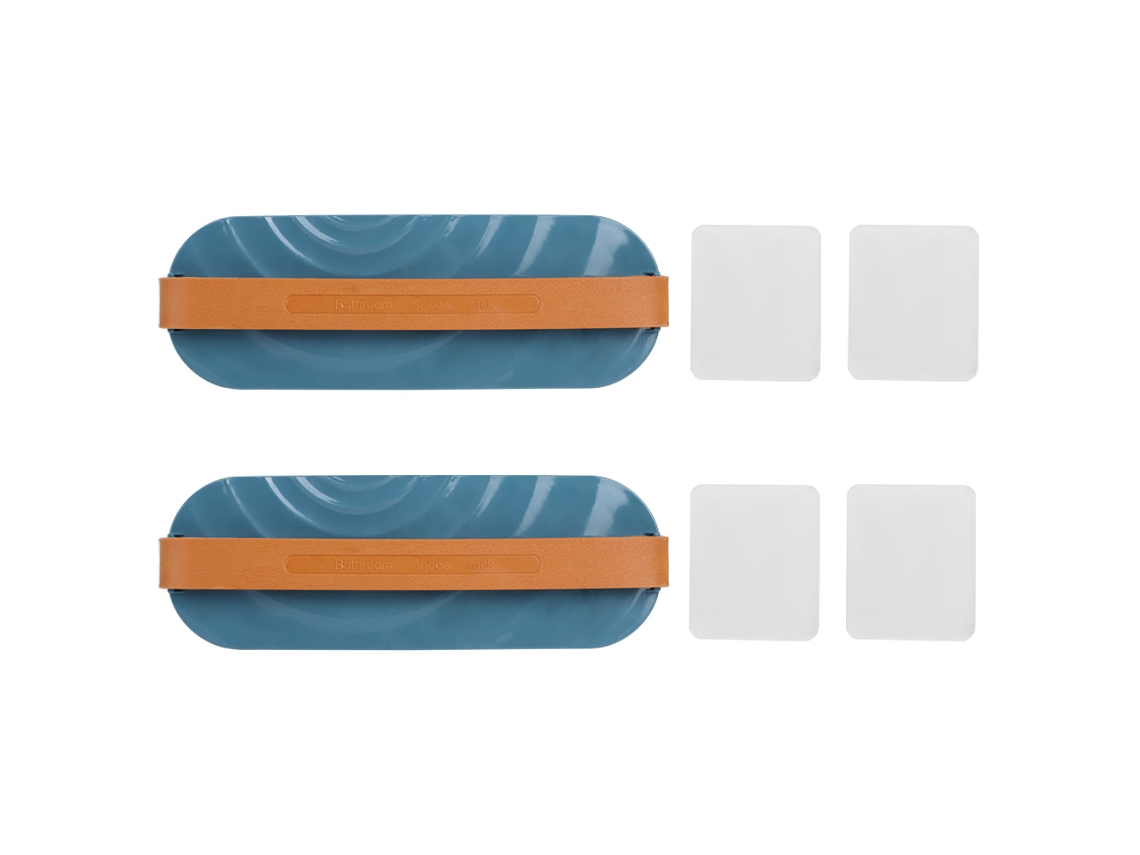 Suporte para chinelos de parede autoadesivo organizador de sapatos pendurado azul abs+pvc 27.5x9.5cm S/MARCA