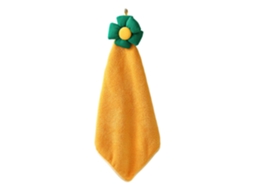 Rebe toalha de Mão com Cordão Forma de Girassol Suave Absorvente Coral Fleece Pendurável para Cozinha e Banheiro Amarillo