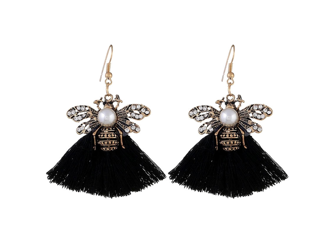 Brincos De Ouro Elegantes Com Tassel Abelha