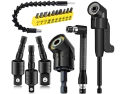 17 Extensões Flexíveis Para Brocas, 3 Adaptadores Giratórios,
