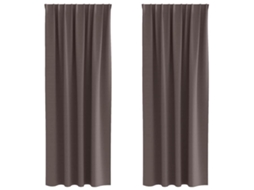 Maison Exclusive - Cortinas Blackout Com Argolas 2 Pcs Marrom Escuro 245 X 140 Cm