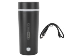Chaleira Elétrica Portátil 350ml Aquecimento Rápido Anti Secagem 24v para Viagens Carro Preta | S/MARCA