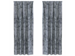 Maison Exclusive - Cortinas De Veludo 2 Unid. Cinza Prata 225 X 140 Cm Veludo