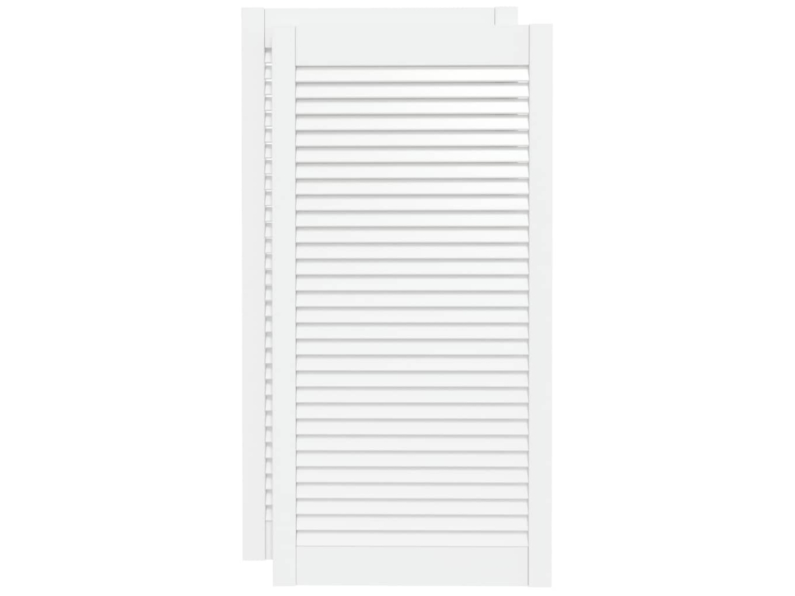 Portas de Armário Design de Persiana Pinho Maciço Branco MAISON EXCLUSIVE 2 Pcs