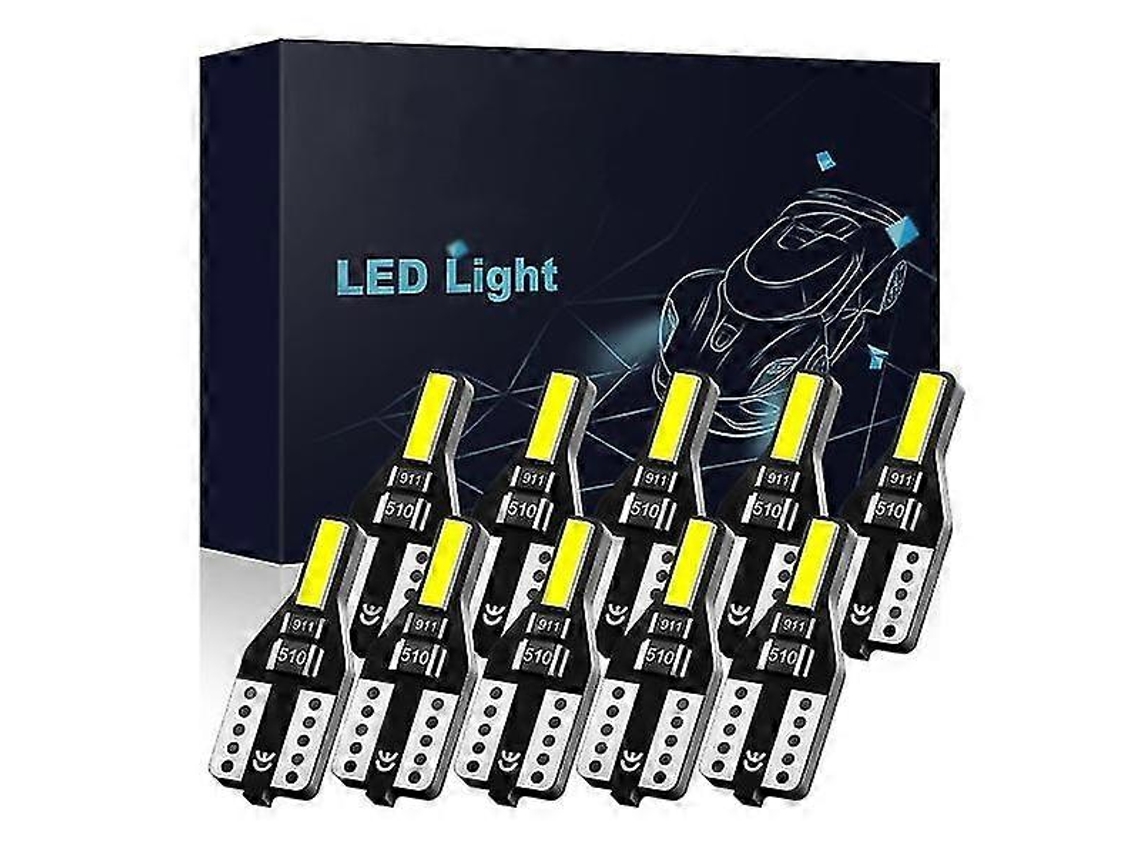 10x T10 Canbus W5w 2x 7020 Led - White White One Size