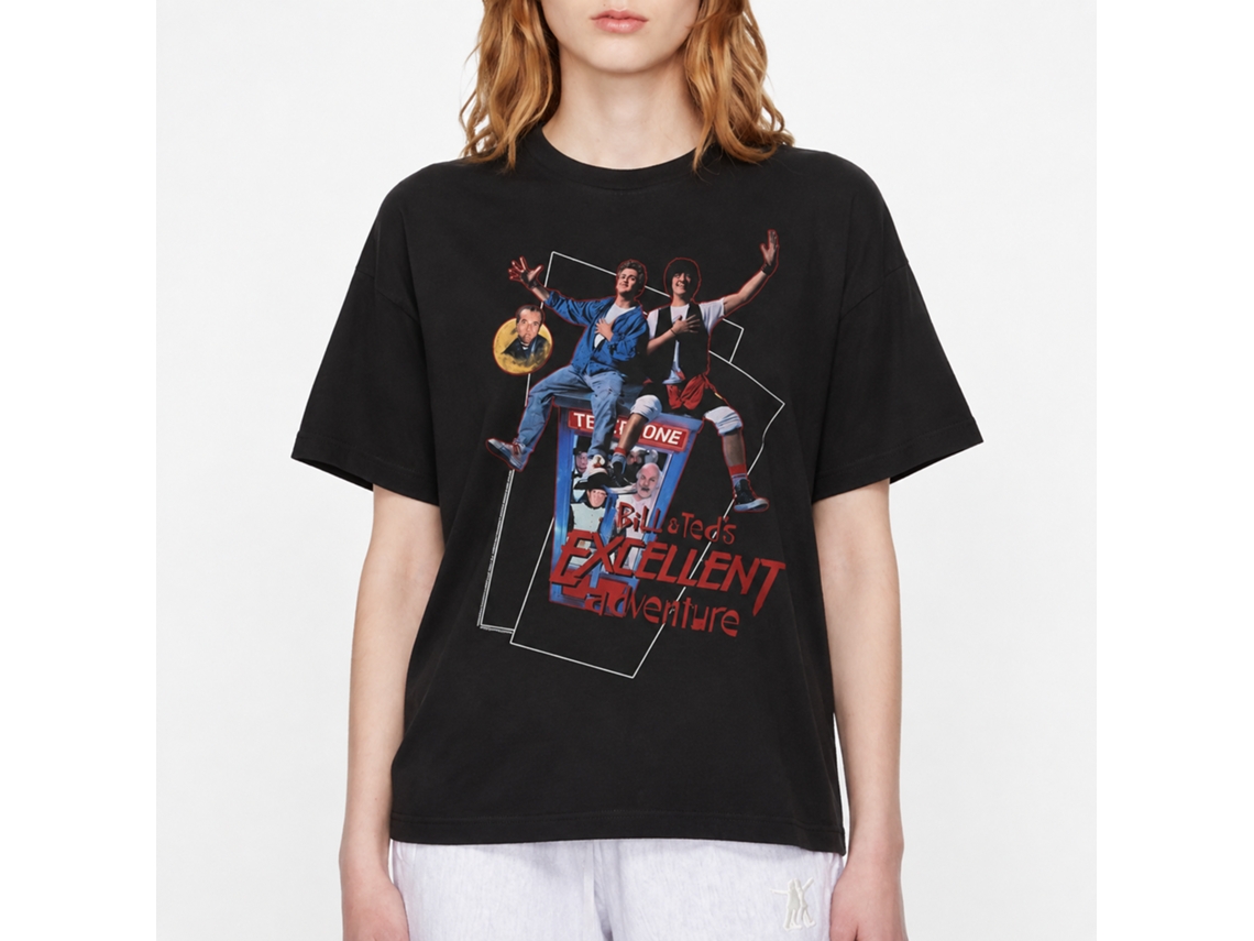 Rockinstone Bill And Ted Flying Black Adult T-shirt Size:xxxl