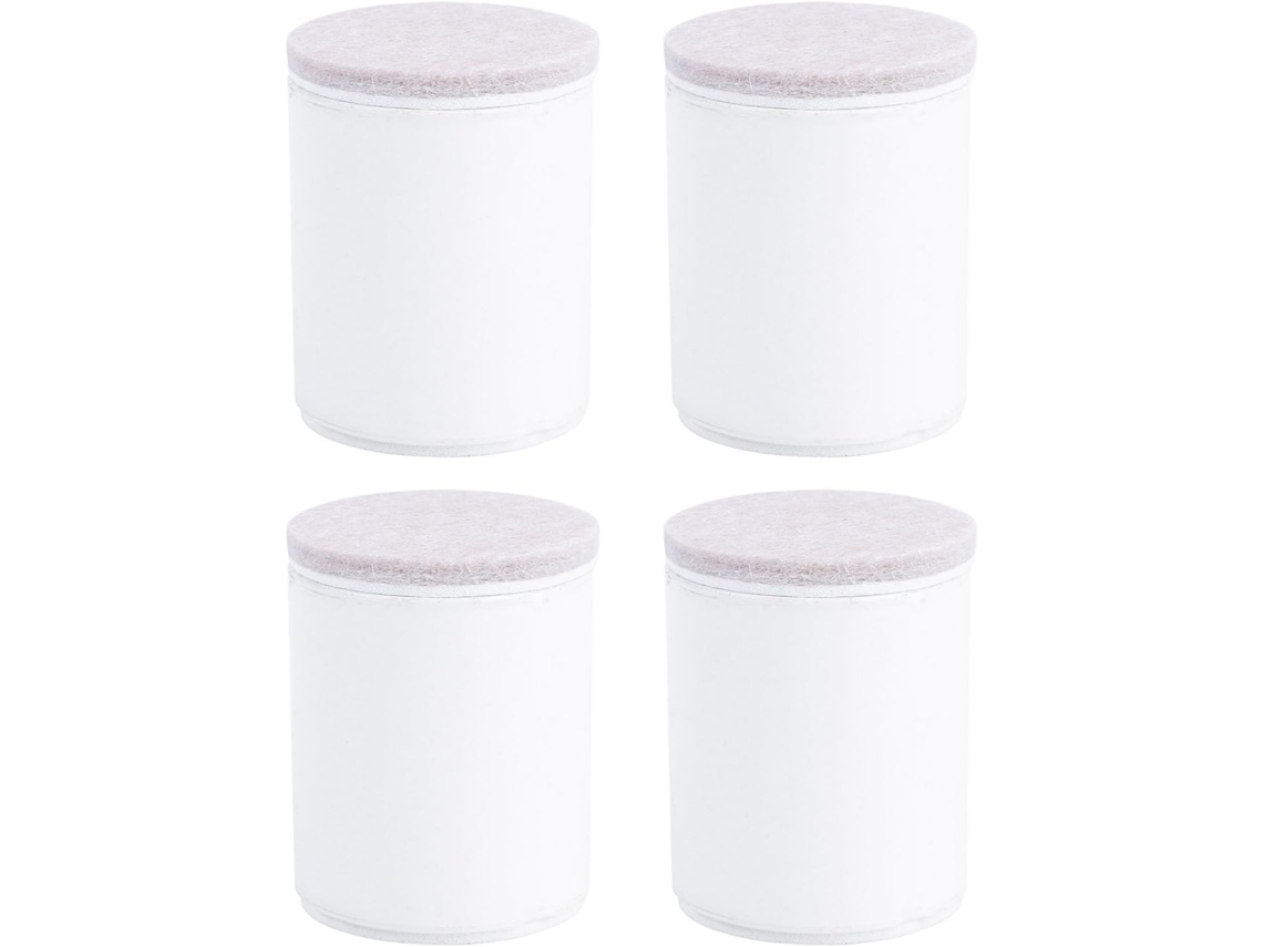 Conjunto De 4 Protetores Pés Redondos Brancos Para Mesa, 40x52mm,