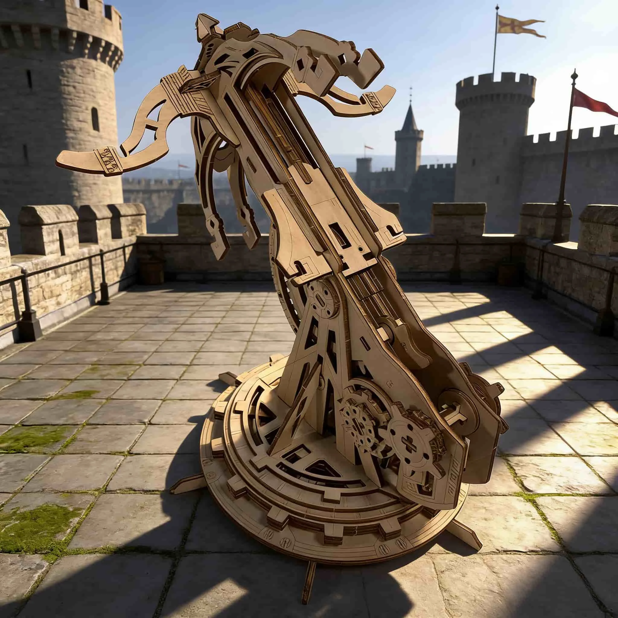 Kit de Montagem Diy: Modelo de Besta de Cerco em Madeira 3d Quebra cabeça Criativo Brinquedo Artesanal MDUG