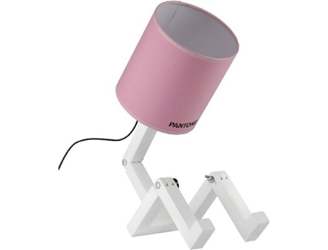 Candeeiro  HIO8681847183877 (Rosa e Branco - Madeira, PVC, Metal, Tecido)