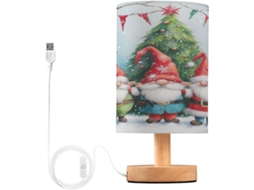 Abajur De Natal Mnsruu Para Quarto, Sala De Estar, Com Gnomos Do Papai Noel, Ideal Para Presentes De Natal Possui Portas