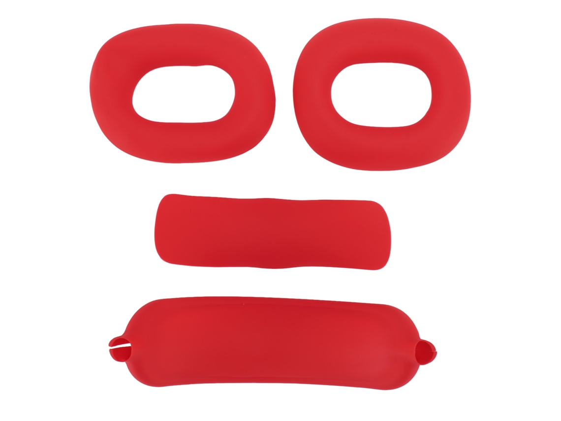 Conjunto de capas de almofada silicone para fones de ouvido ios earbuds diadema e earpads vermelho | S/MARCA