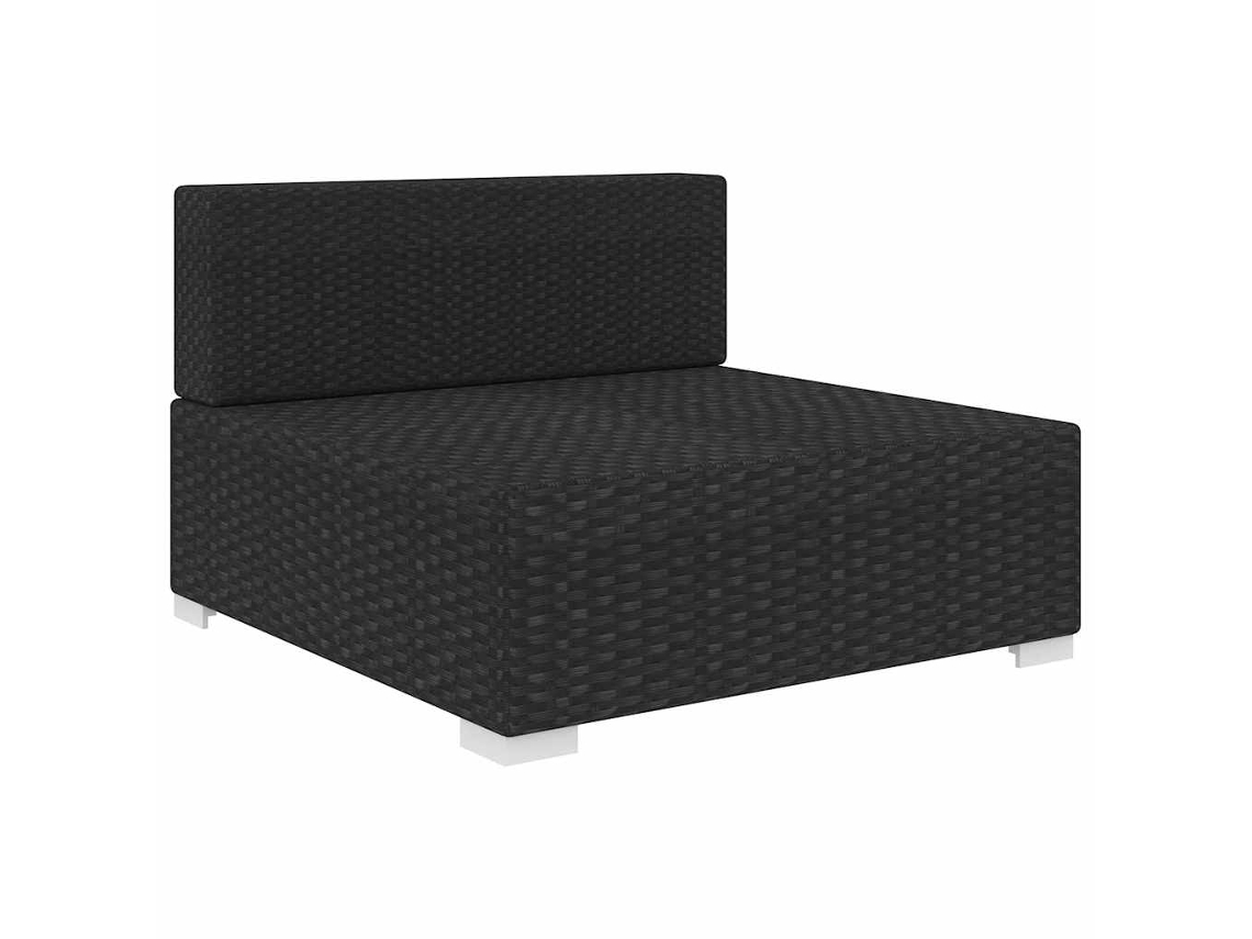 Maison Exclusive - Assento De Centro Seccional C/ Almofadões Vime Pe Preto