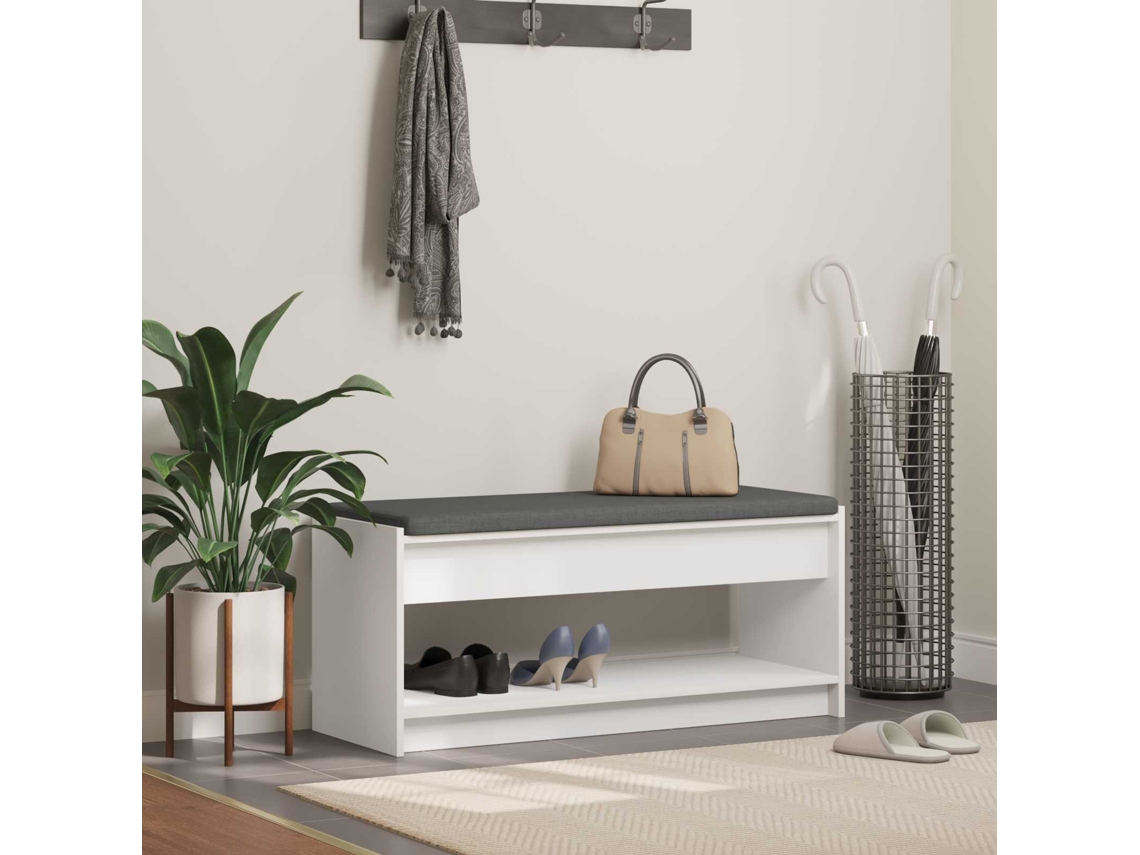 Vidaxl Banco De Hall Branco 103 X 38 X 45 Cm