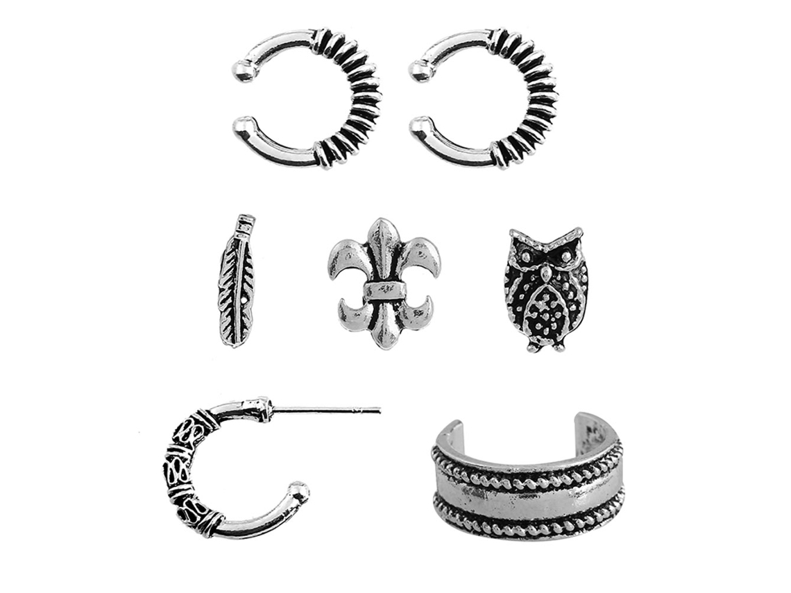Brincos De Ouro Estilo Punk Forma De Folha