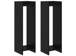 Conjunto 2 Suporte Para Plantas Vidaxl Preto Derivados De Madeira (30 X 30 X 100 Cm)