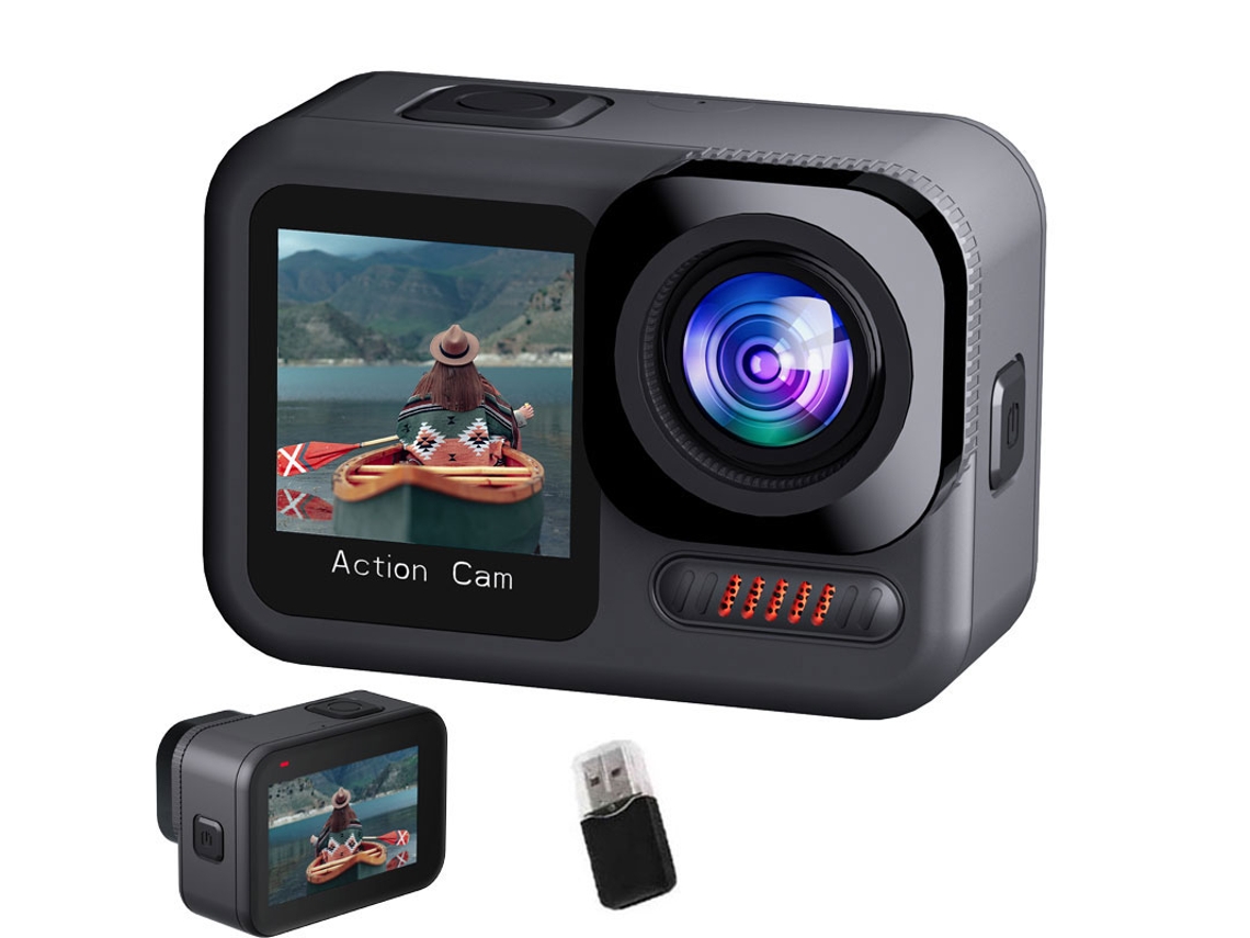 Câmera de Ação SZSMART 860a 4k60fps Corpo Impermeável 20m Câmera Esportiva Tela Dupla Eis para Vlogs Moto