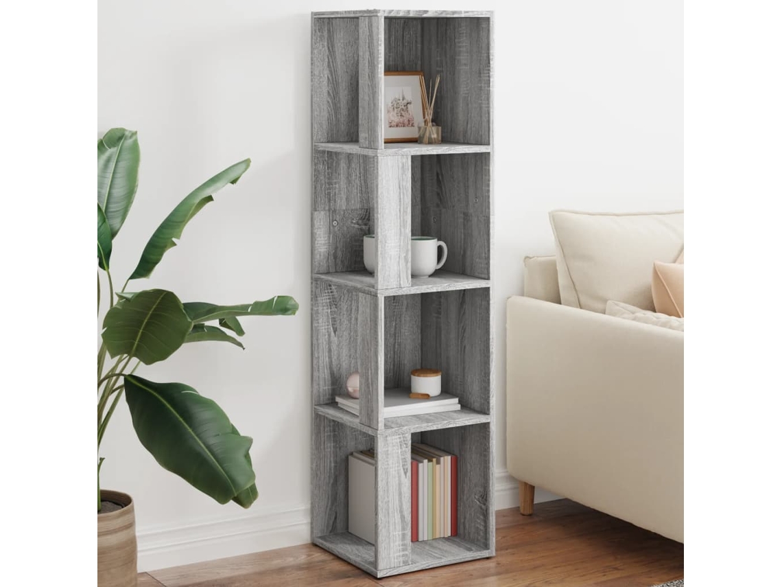 Vidaxl Armário Canto 33x33x132 Cm Derivados Madeira Sonoma Cinza