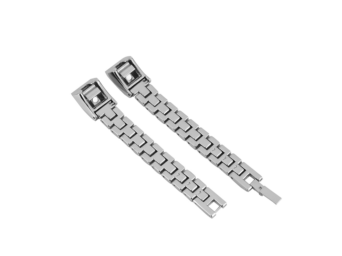 Substituição de Pulseira de Relógio com Fecho Dobrável, Pulseira de Aço Inoxidável com Três Pequenas Contas e Diamantes EOOCOO