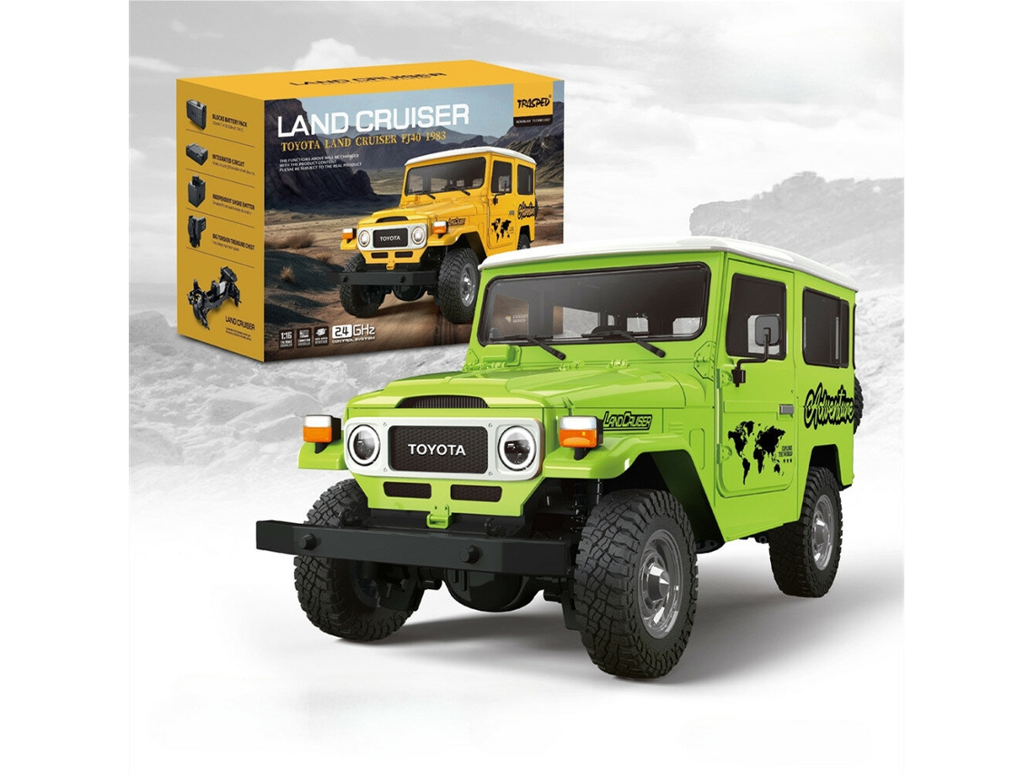 Versão Padrão Amarela Hg Hg4 50 Trasped 1/16 2.4g 4wd Toyota Land Cruiser Fj40 1983 Rock Crawler Luz Led Som Off road Rtr Proporcional Brinquedo MDUG
