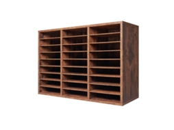 Organizador de Literatura, Classificador Arquivos 27 Compartimentos 800 X 297 550 Mm com Prateleiras Removíveis, Madeira Aglomerada para Escritório,