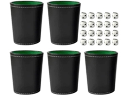 Conjunto 5 Copos Couro Dados Feltro SFUSHOS