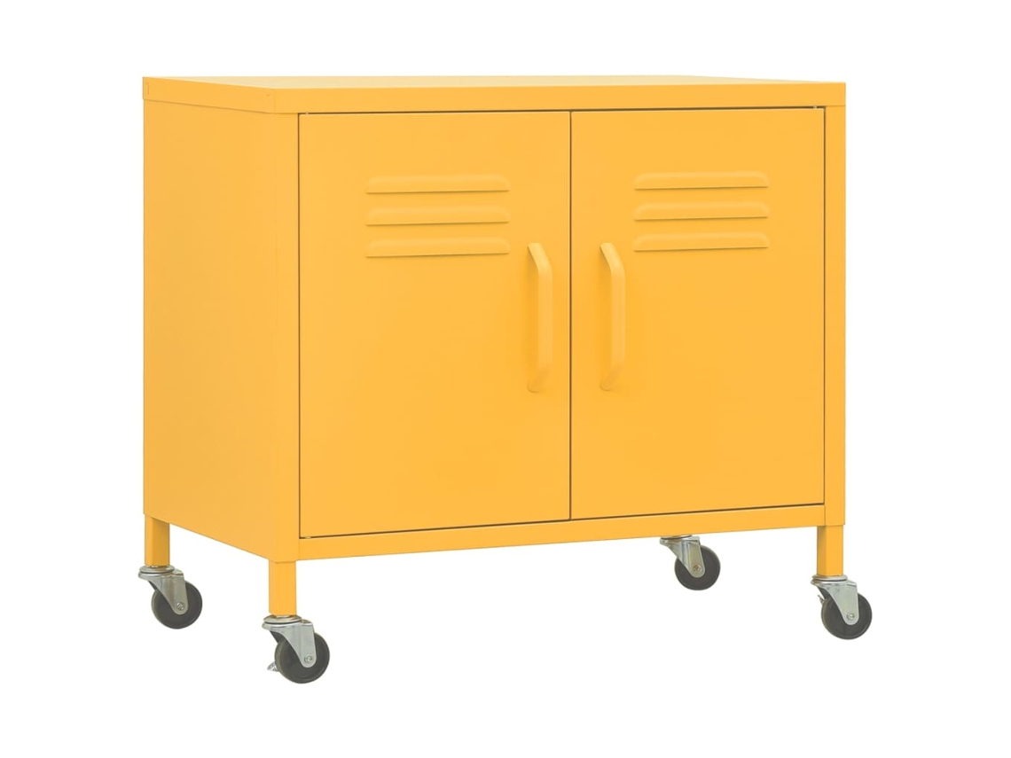 Armário Arrumação Aço 60x35x56 Cm Amarelo Mostarda MAISON EXCLUSIVE