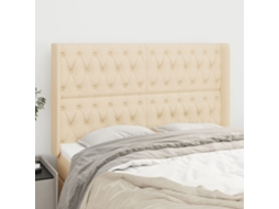 Cabecero con Alas de Tela 147x16x118/128 Cm Crema