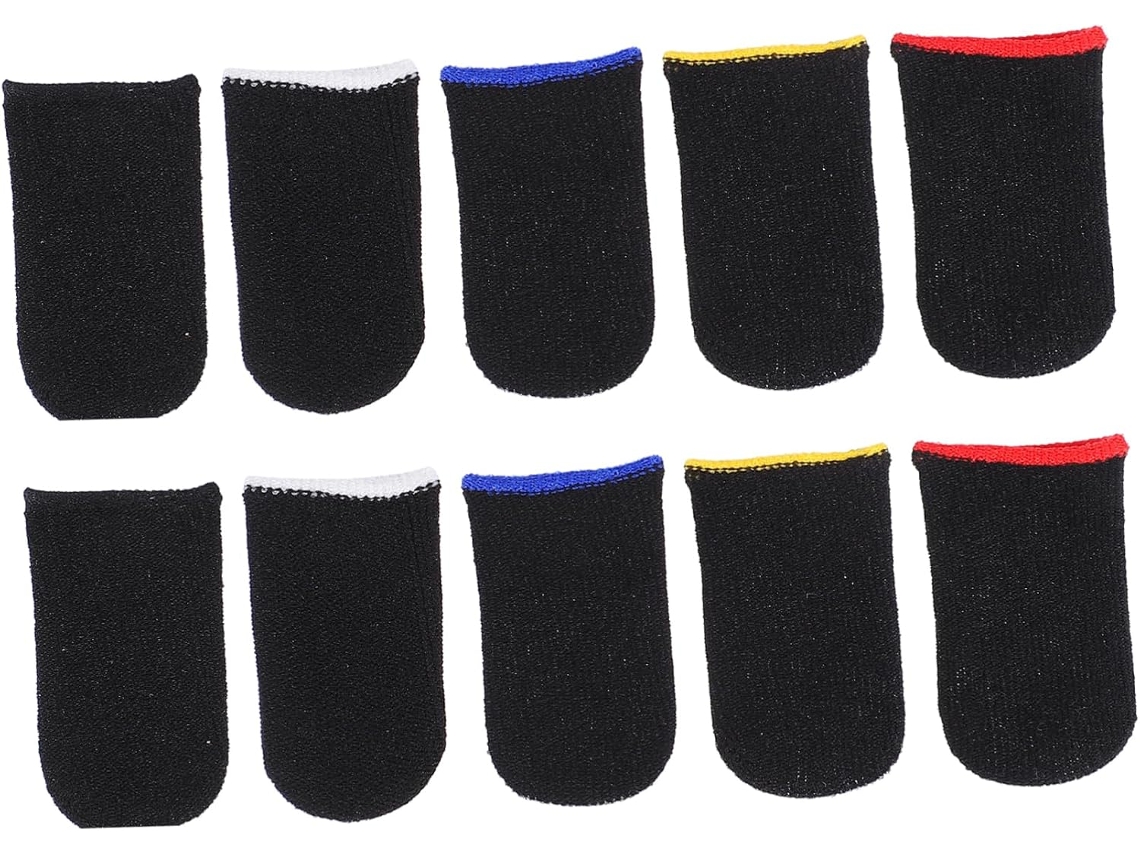 Packove Pacote Com 10-protetores De Dedos Para Tela Sensível Ao Toque, Ideais Para Jogos, Em Nylon Respirável, Cores
