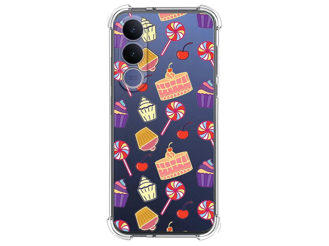 Capa Tumundosmartphone De Silicone À Prova De Choque Para Vivo V70 Fe Com Estampa sweet Design 01